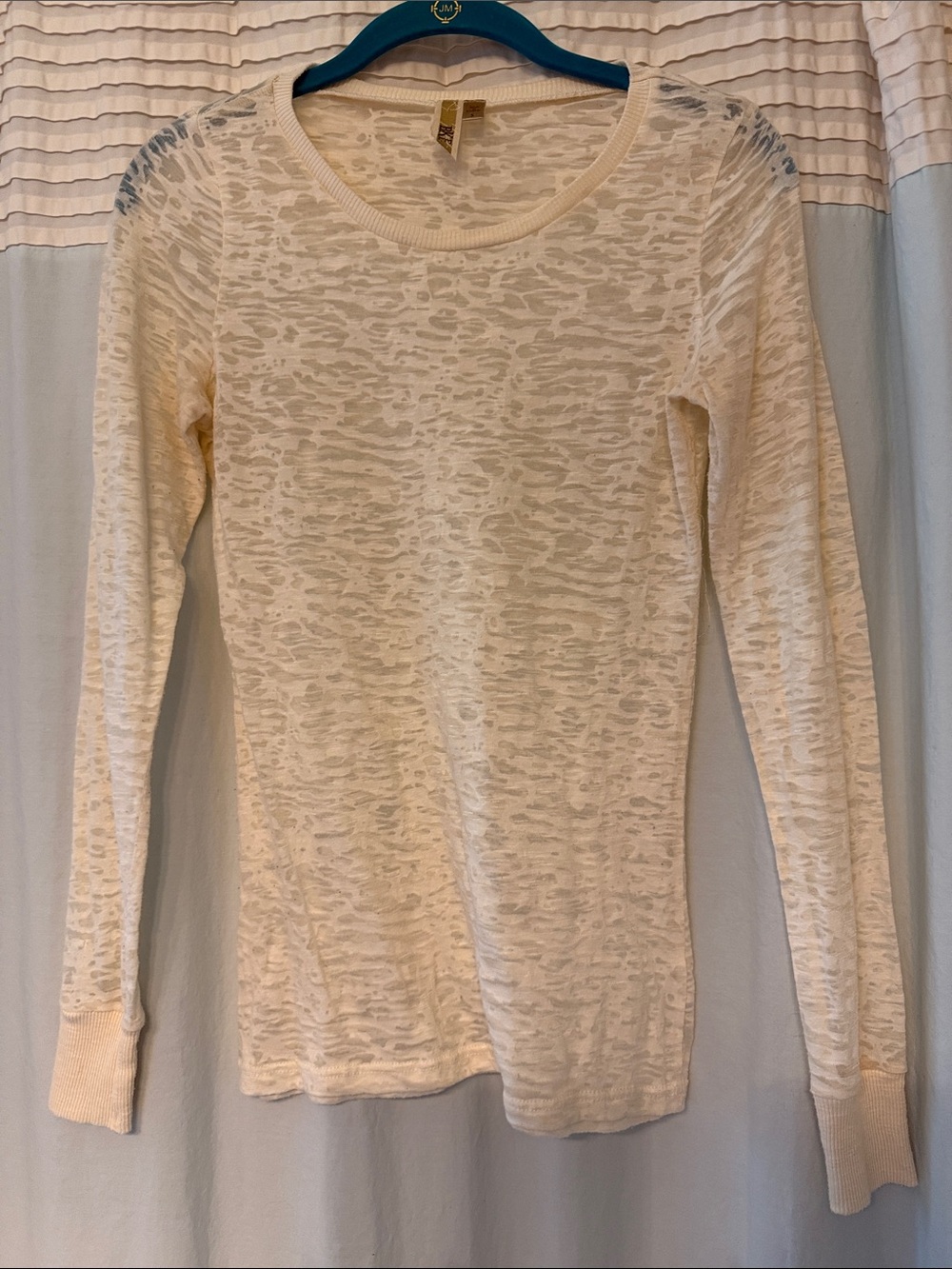 BKE Cream Long Sleeve Women's Slub Knit Top